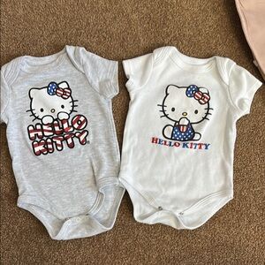 Hello Kitty Gray and White Bodysuits Soft Cotton One Pieces